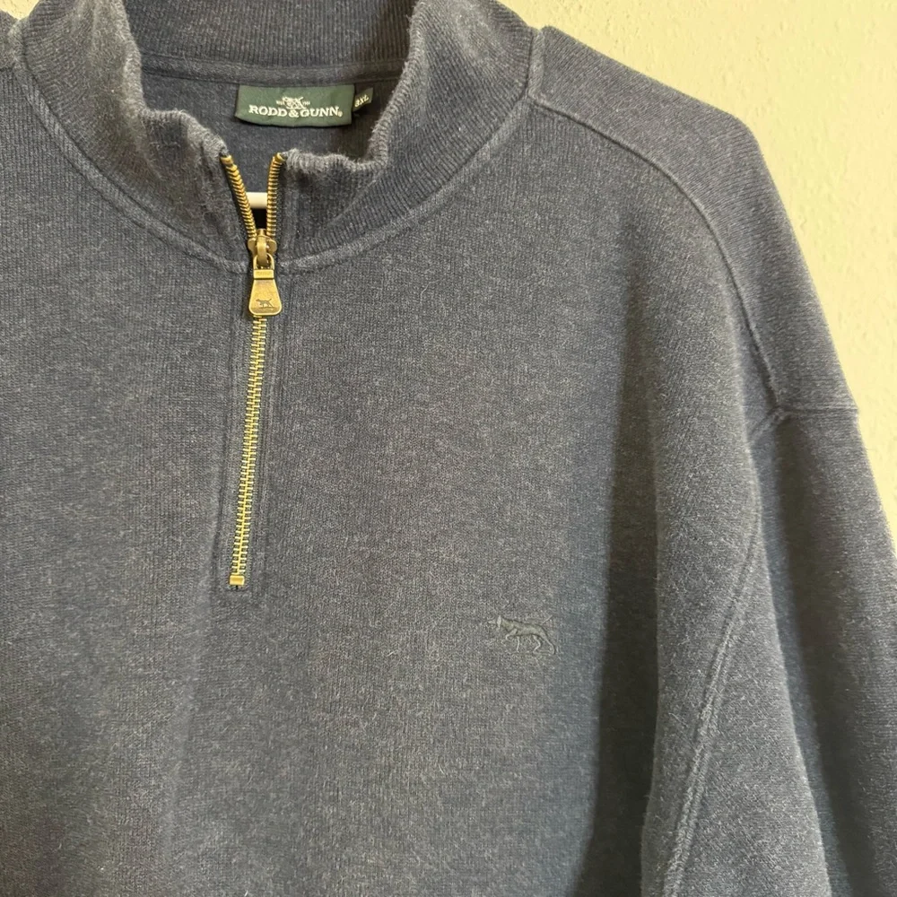 Rodd & Gunn Calderwell wool knit quarter zip sweater